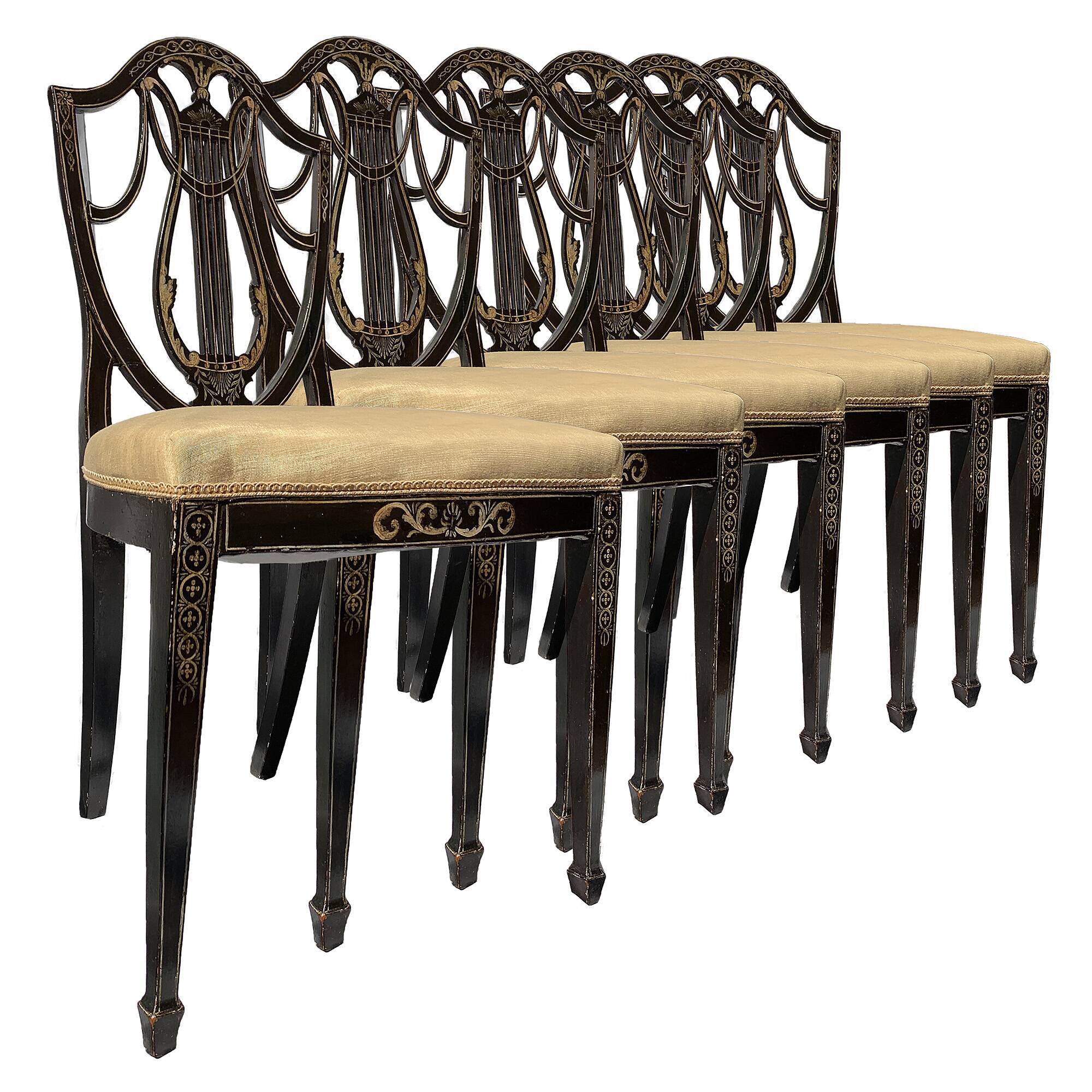 6 Hepplewhite Chairs (English circa 1780)