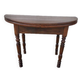 Half moon table in solid walnut louis philippe from the 19th century
