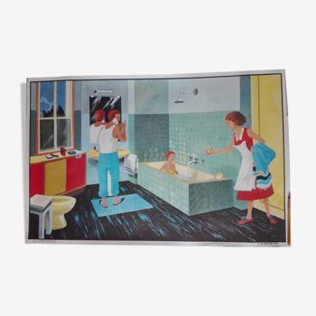 Show "The bathroom" 60x90cm, Hachette