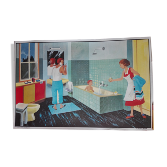 Affiche 60x90cm "La salle de bain", Hachette