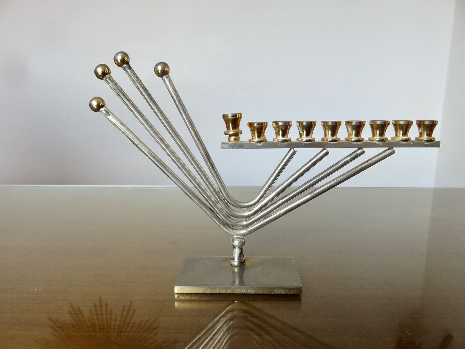 Menorah hanukkah candle holder with 9 candles design Korem 1970