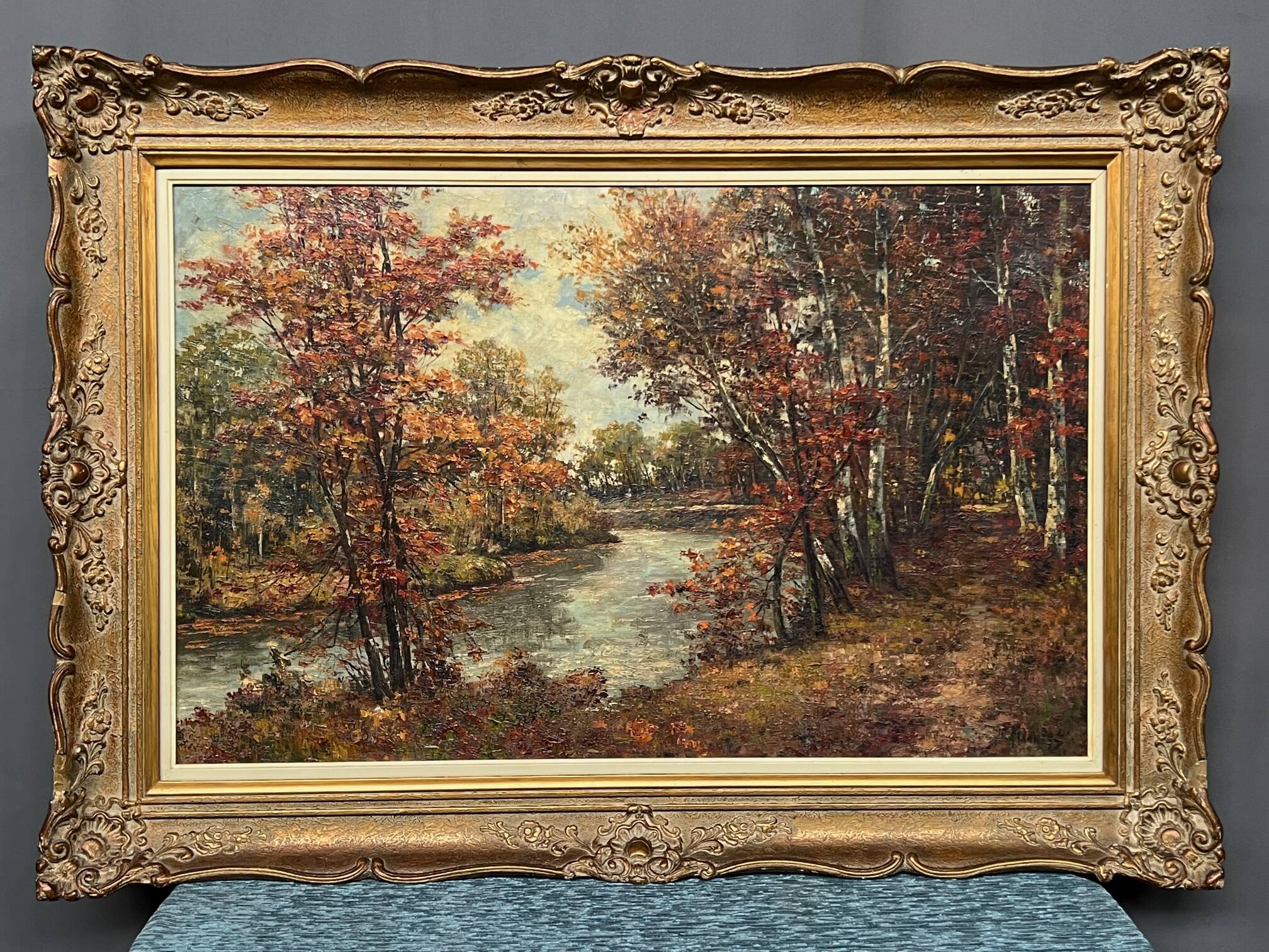 M. van Eys “River landscape”. Oil on canvas.