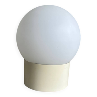 Lampe metal - globe en opaline vintage 1970