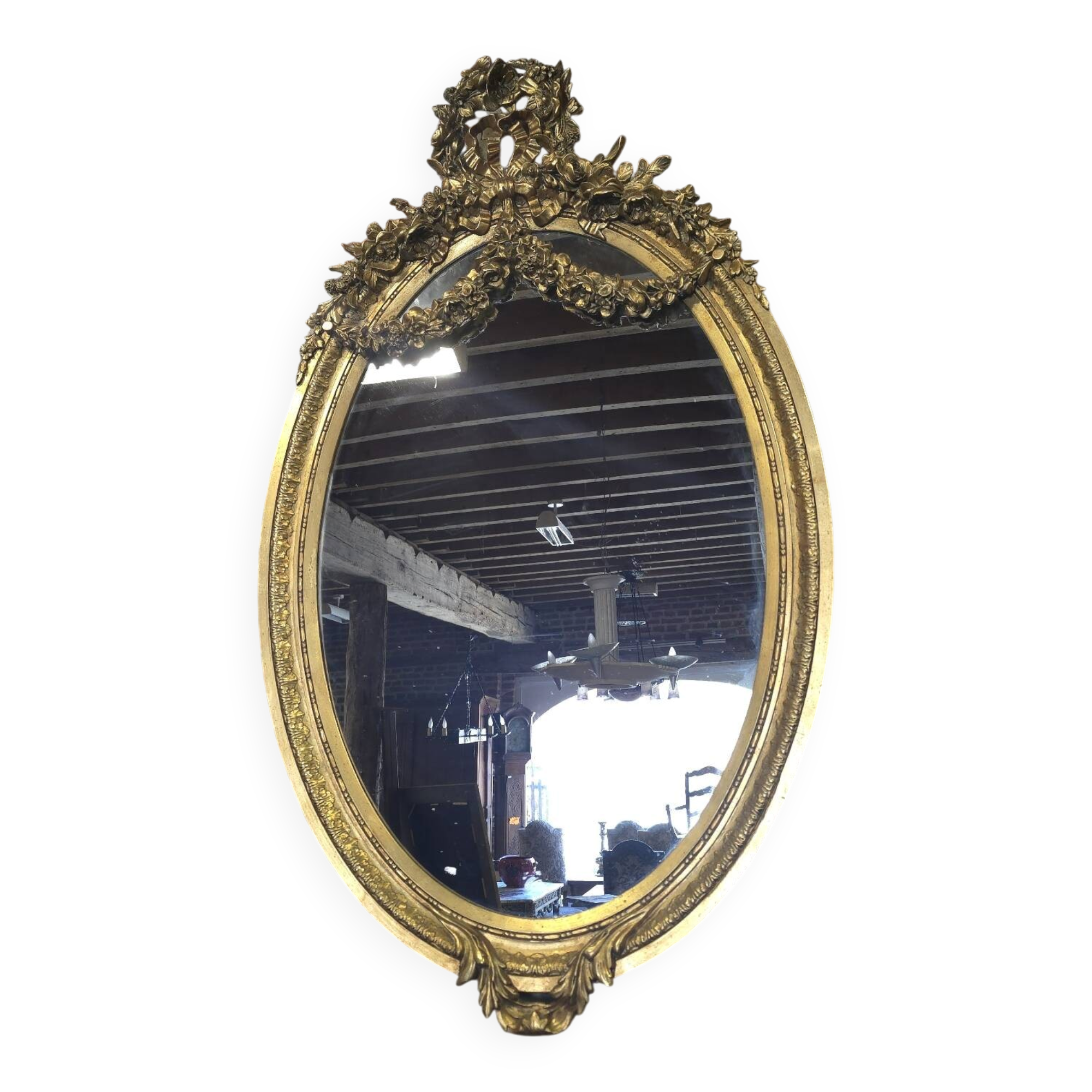 Oval mirror in Louis XV style, large model.