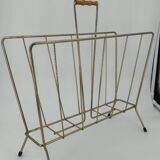 Vintage gold metal magazine rack