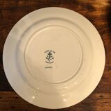 6 flat plates in Clairefontaine earthenware, Terre de Fer, Châteaux collection, 1894-1913