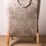 High armchair in curved beech and recent konkav fabric model by paul bode for federholz.