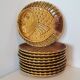 10 flat plates fish décor in vintage Sarreguemines slip