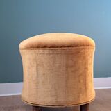 Golden velvet pouf
