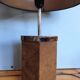 Vintage table lamp in nubuck and leather – 70s/80s design