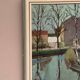 Original Swedish Oil on Canvas - "Landscape with Trees and Buildings" by Ingvar Björk - 1948 - Vintage - Framed - 62 × 48 cm (24.4" × 18.9")