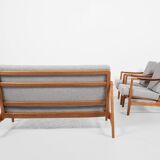 Midcentury Danish sofa set in oak and teak by Tove & Edvard Kindt-Larsen for France & Daverkosen - w