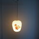 White opaline pendant lamp bouquets of roses from the 1970s.