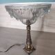 Chiseled bronze foot lamp, ezan glass basin art deco style