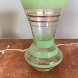 Vintage gold and green granite glass vase