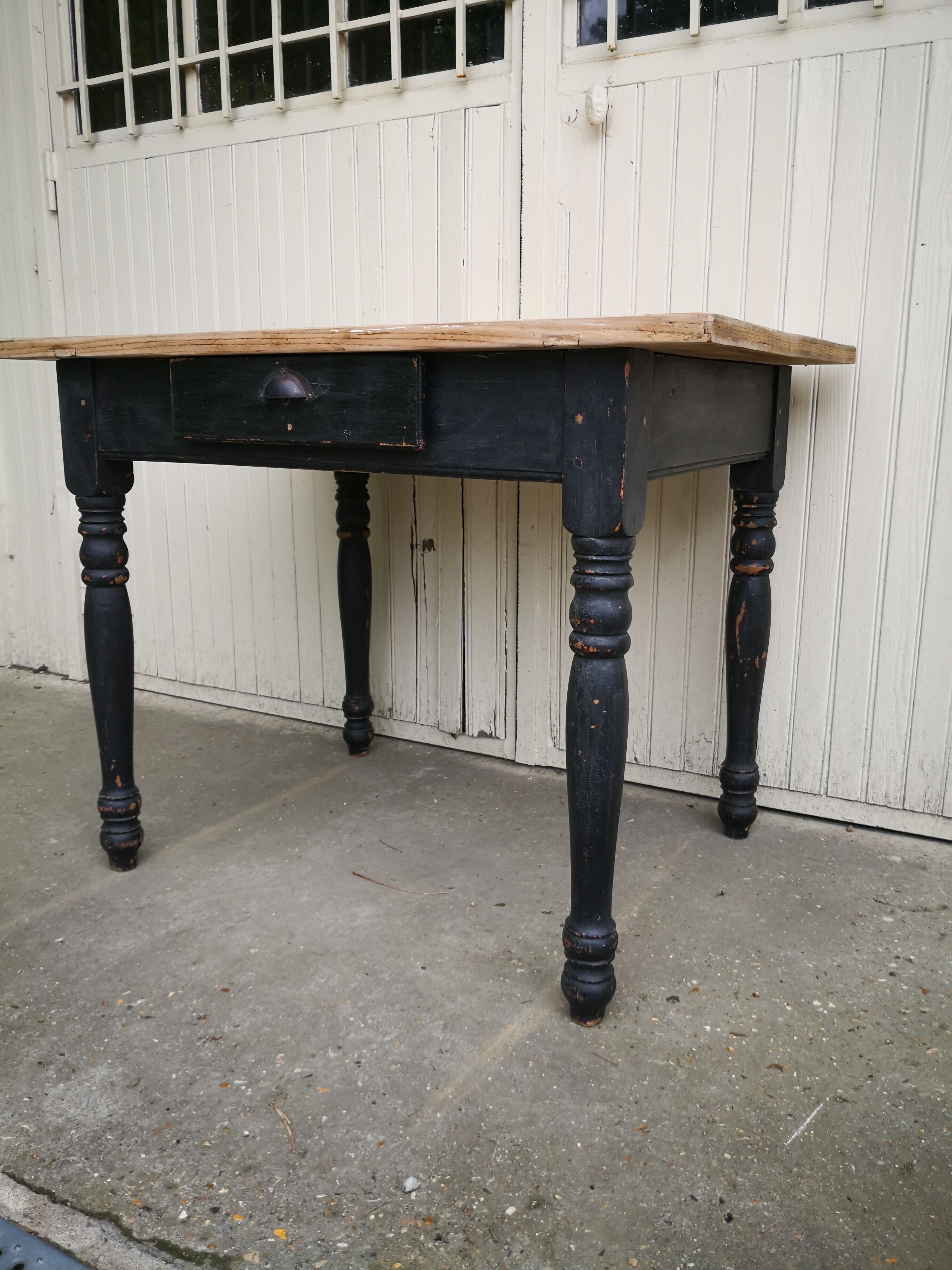 Vintage wooden farmhouse table
