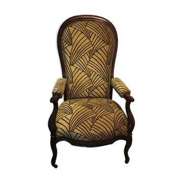 Fauteuil Voltaire revisité – Style Art Déco & Structure Louis-Philippe