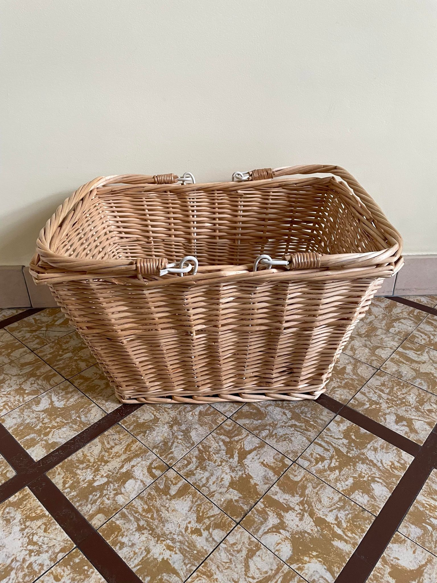 Light beige wicker basket