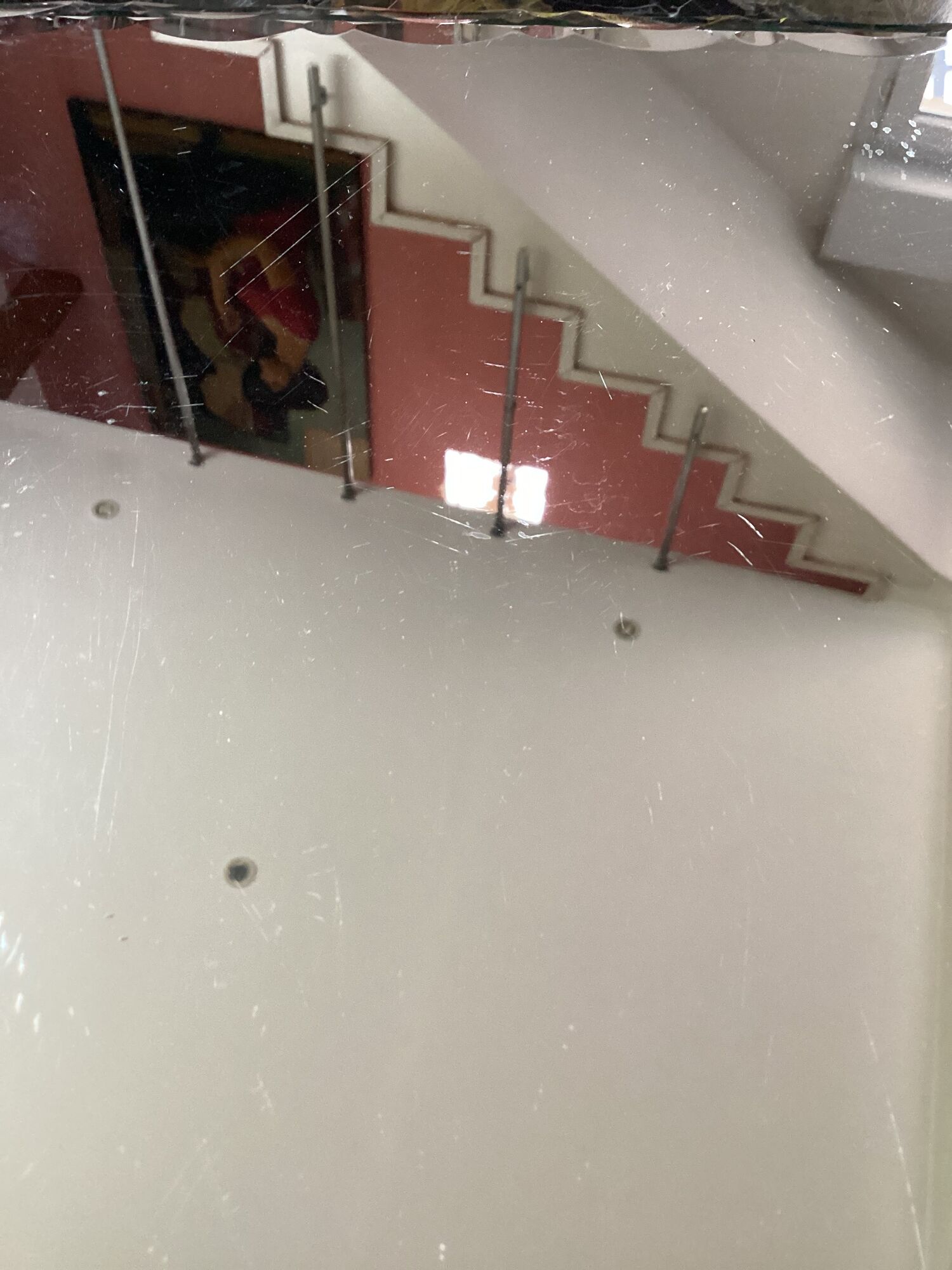Square beveled table mirror
