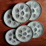 6 oyster plates moulin des loups france earthenware