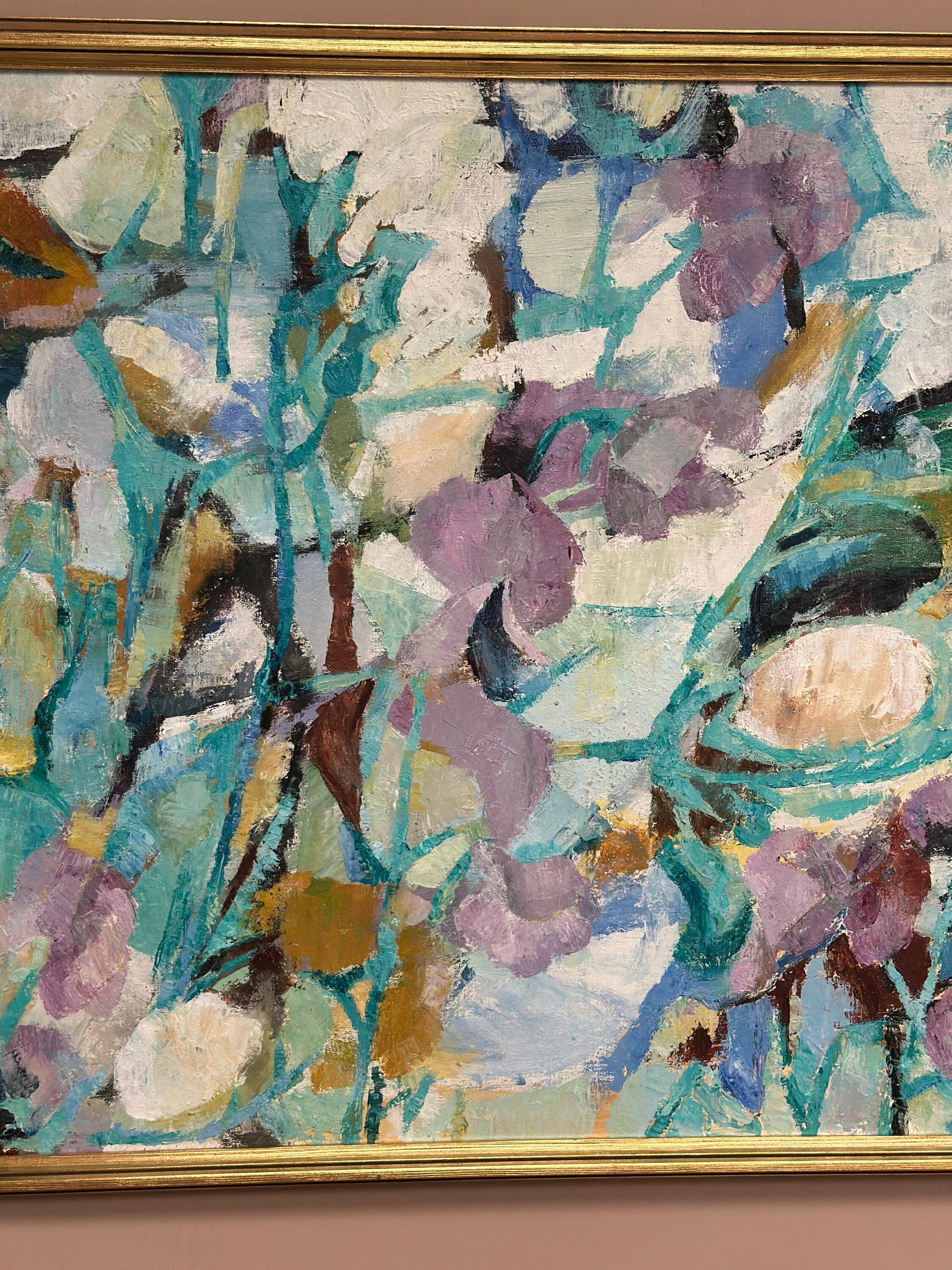 Huile sur toile suédoise – “composition” attribuée à gunnar alvarna