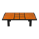 Vintage coffee table in wood burl and black lacquer, geometric inlay.