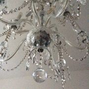 Old bohemian crystal chandelier for Deknudt