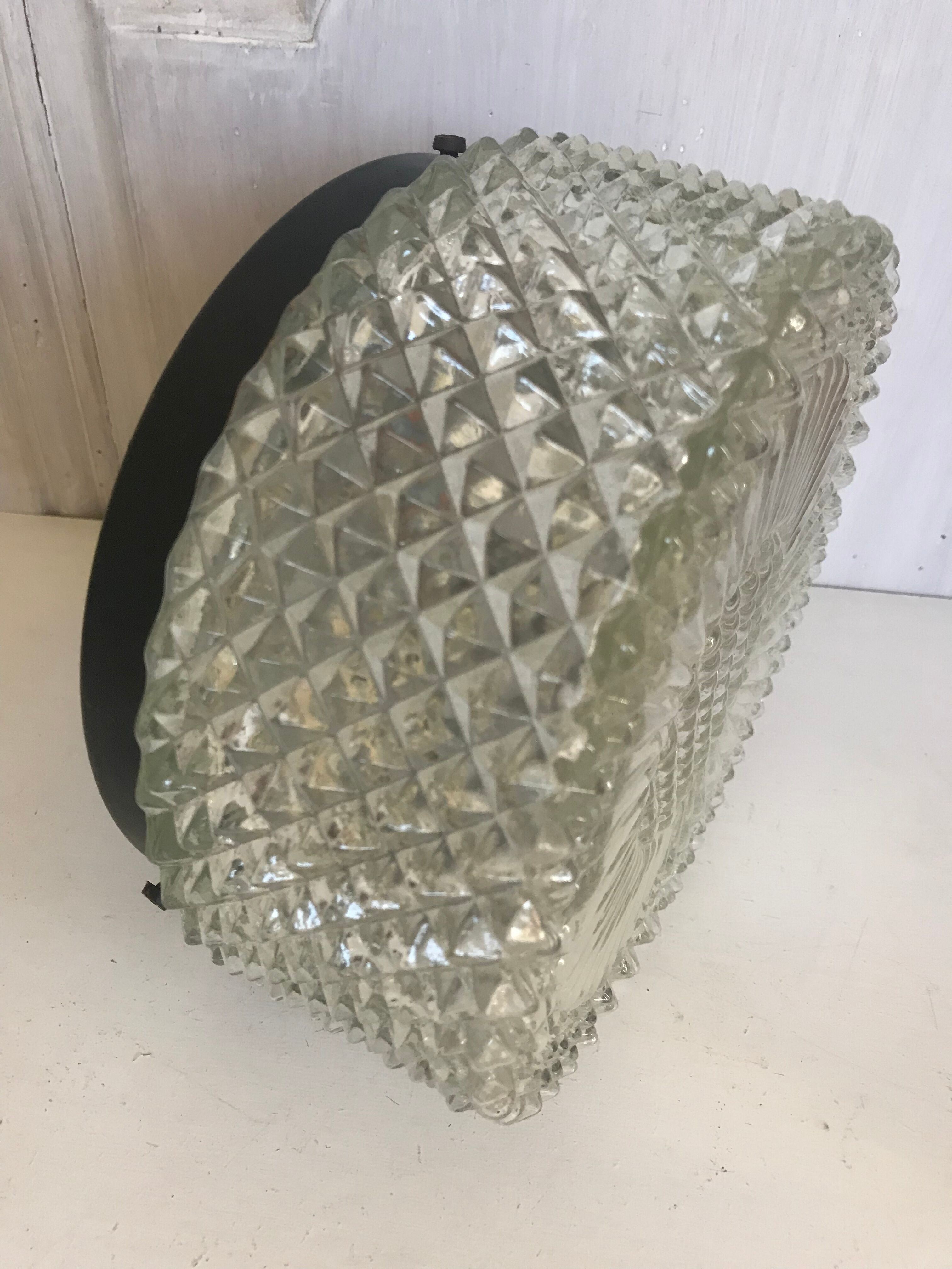 Glass ceiling light circa 1960