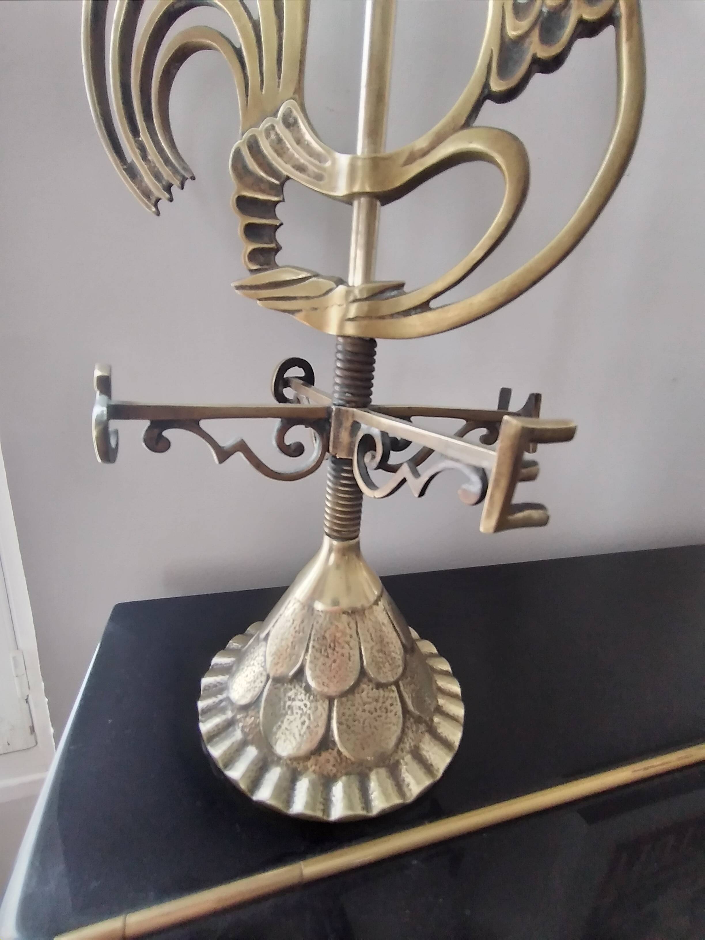 Max Le Verrier rooster candle holder