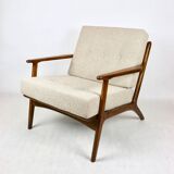 Danish Vintage Beige Boucle Armchair, 1970s