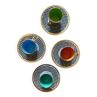 Set of 4 vintage cups Pralognan de Salins