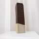 Brown ceramic skyscraper vase, Czech mid-century 1960s design, textured grid