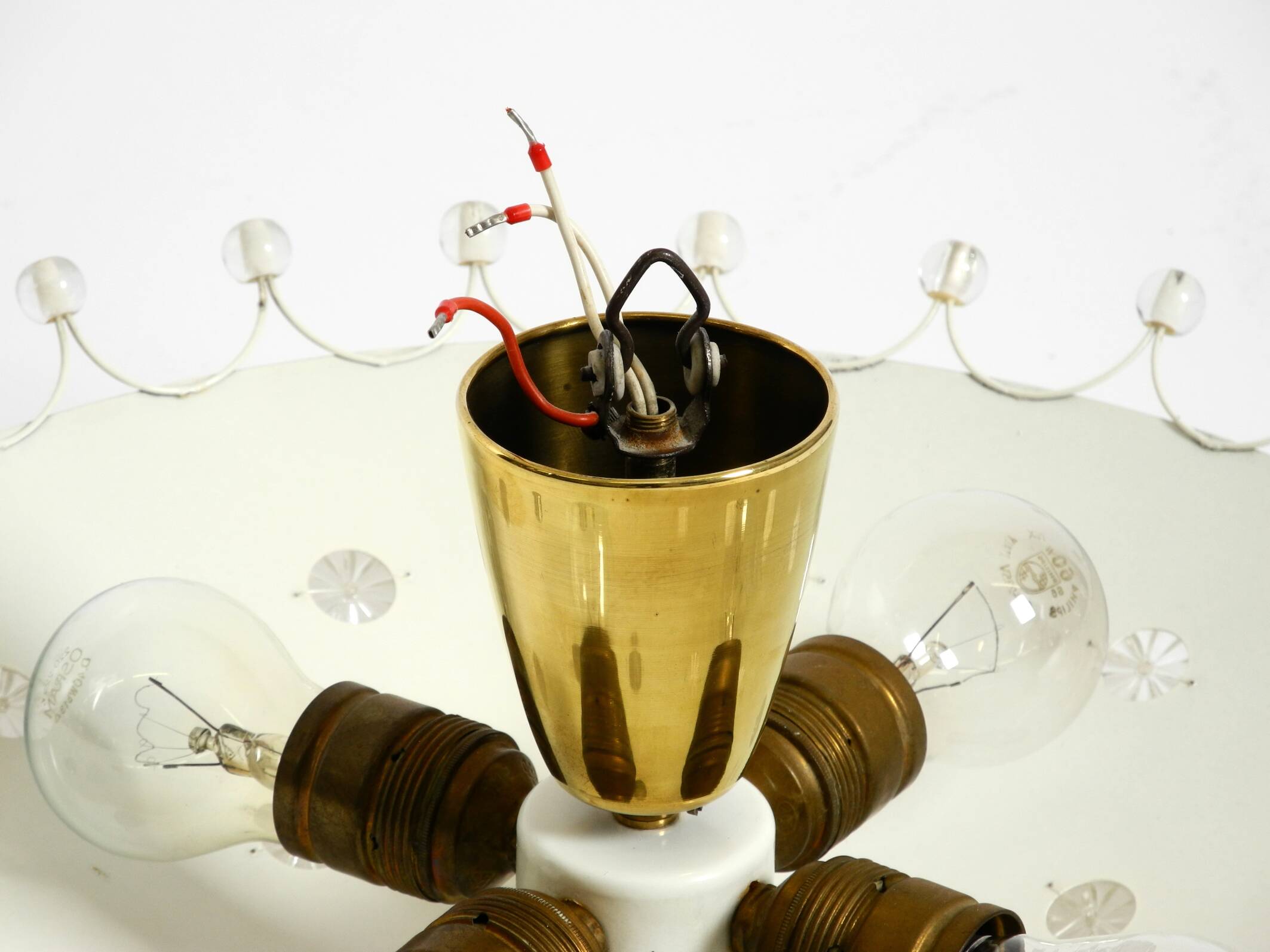 Beautiful large mid-century metal ceiling lamp by Emil Stejnar for Rupert N