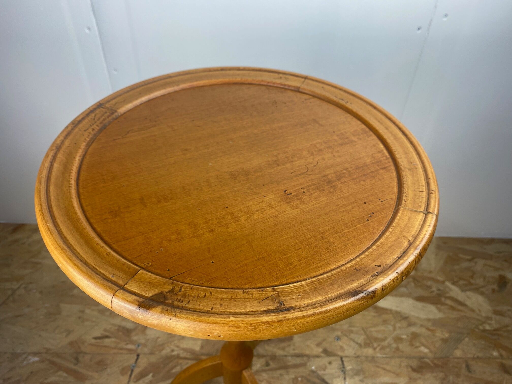 Solid wood tripod pedestal table 1900