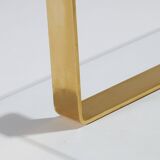 Table basse carrée en verre et laiton, ronald schmidt, 1980s