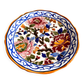 Gien france : assiette à dessert décor aux pivoines, peint à la main (1960)