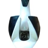 Vintage zoomorphic swan lamp iridescent ceramic