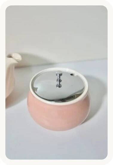 Vintage Villeroy & Boch Powder Pink Teapot and Sugar Bowl