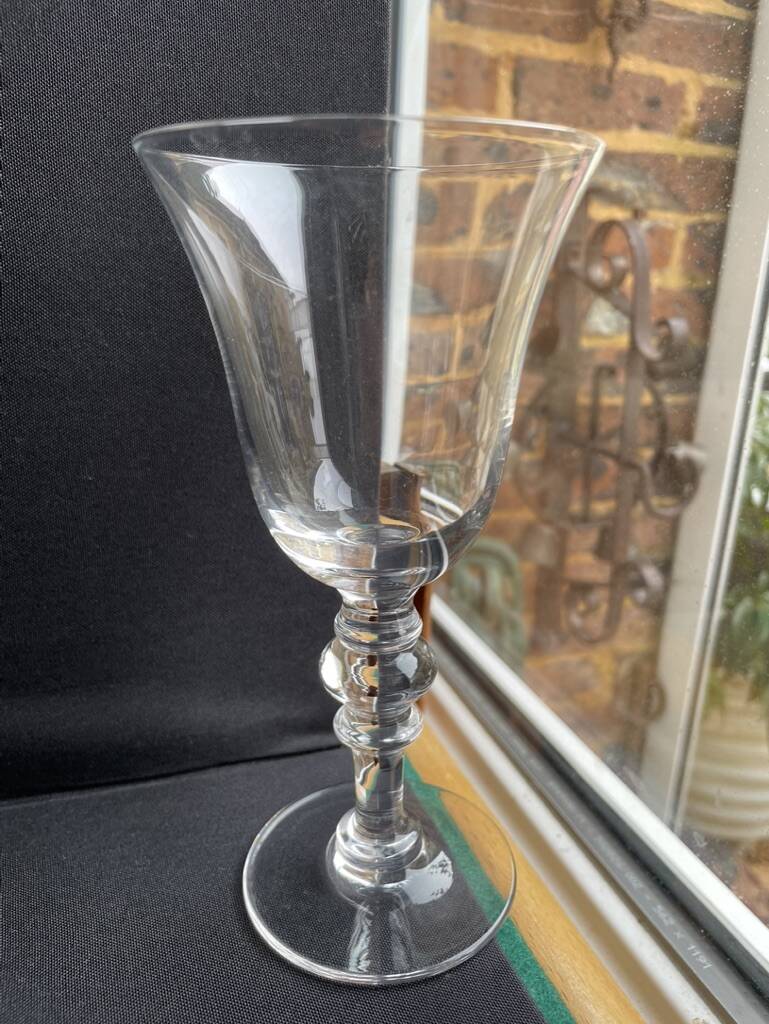 6 Water glasses – Stamped blown crystal