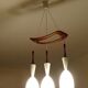 Vintage pendant light in teak and glass from Rispal