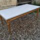 Louis XVI style coffee table in old gilded wood with marble top