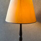 Vintage wooden floor lamp with rotating and leather shade - 1970s