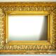 Antique gilded frame in wood and stucco, carved, original gilding