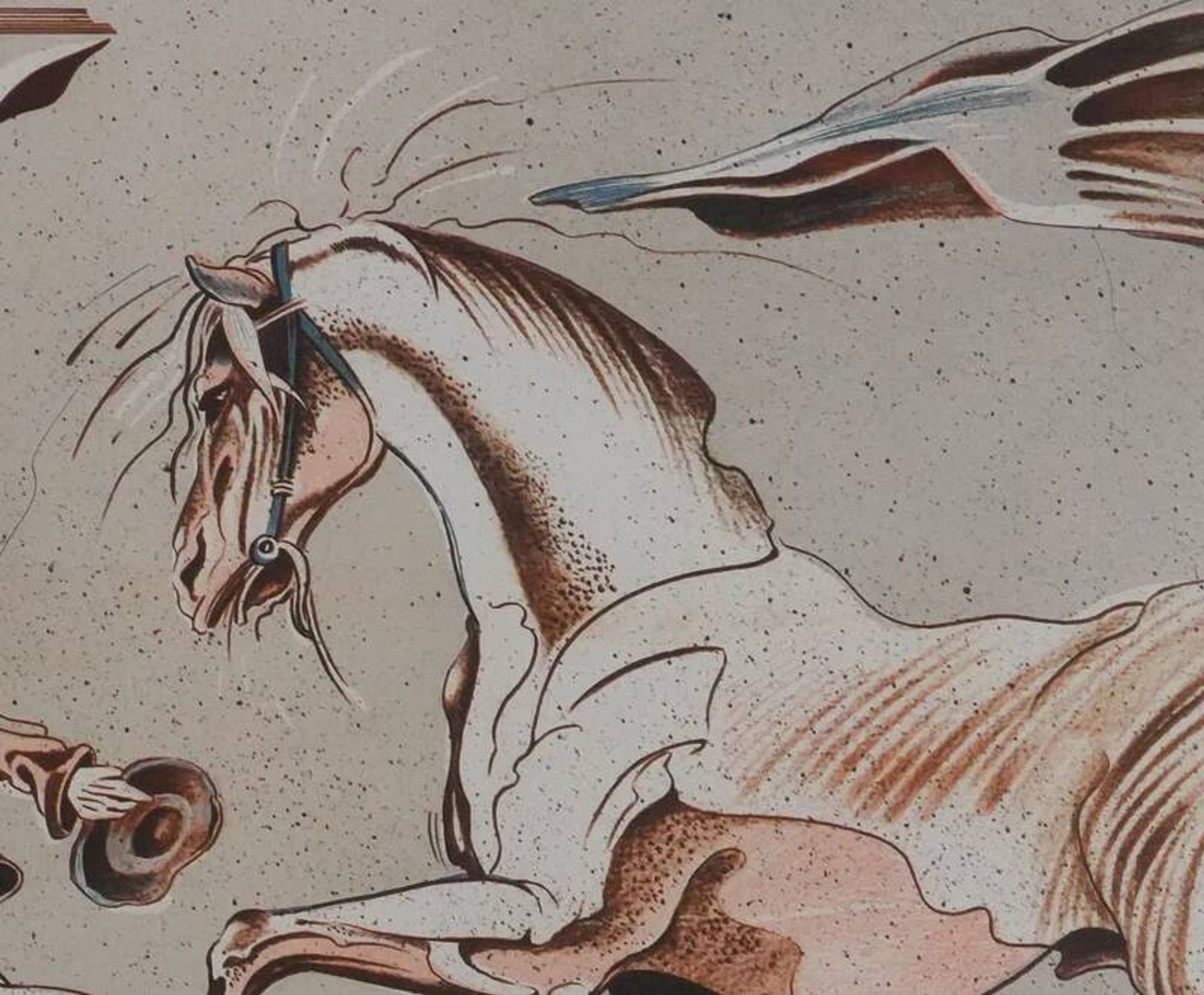Carul: on horseback, original signed lithograph