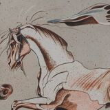 Carul: on horseback, original signed lithograph