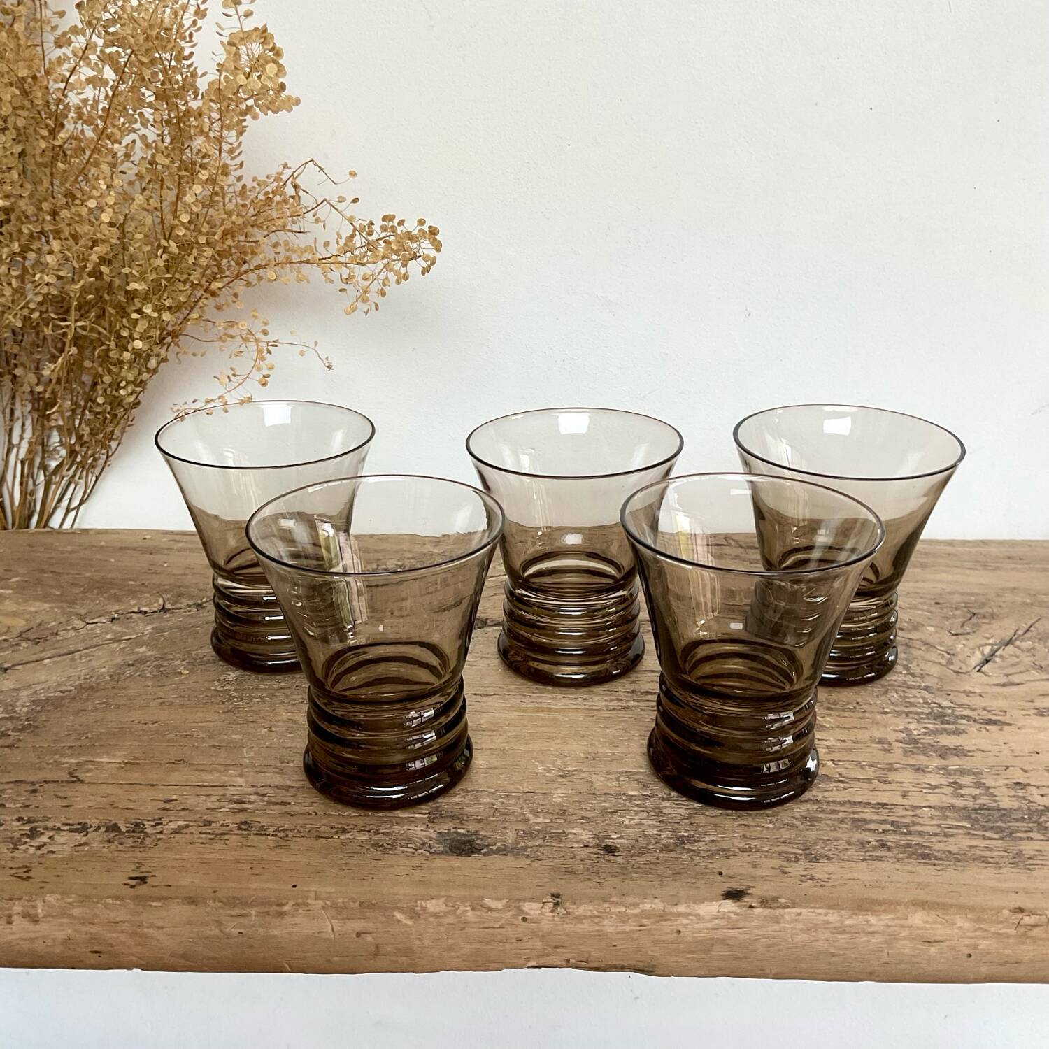 5 petits verres fumés