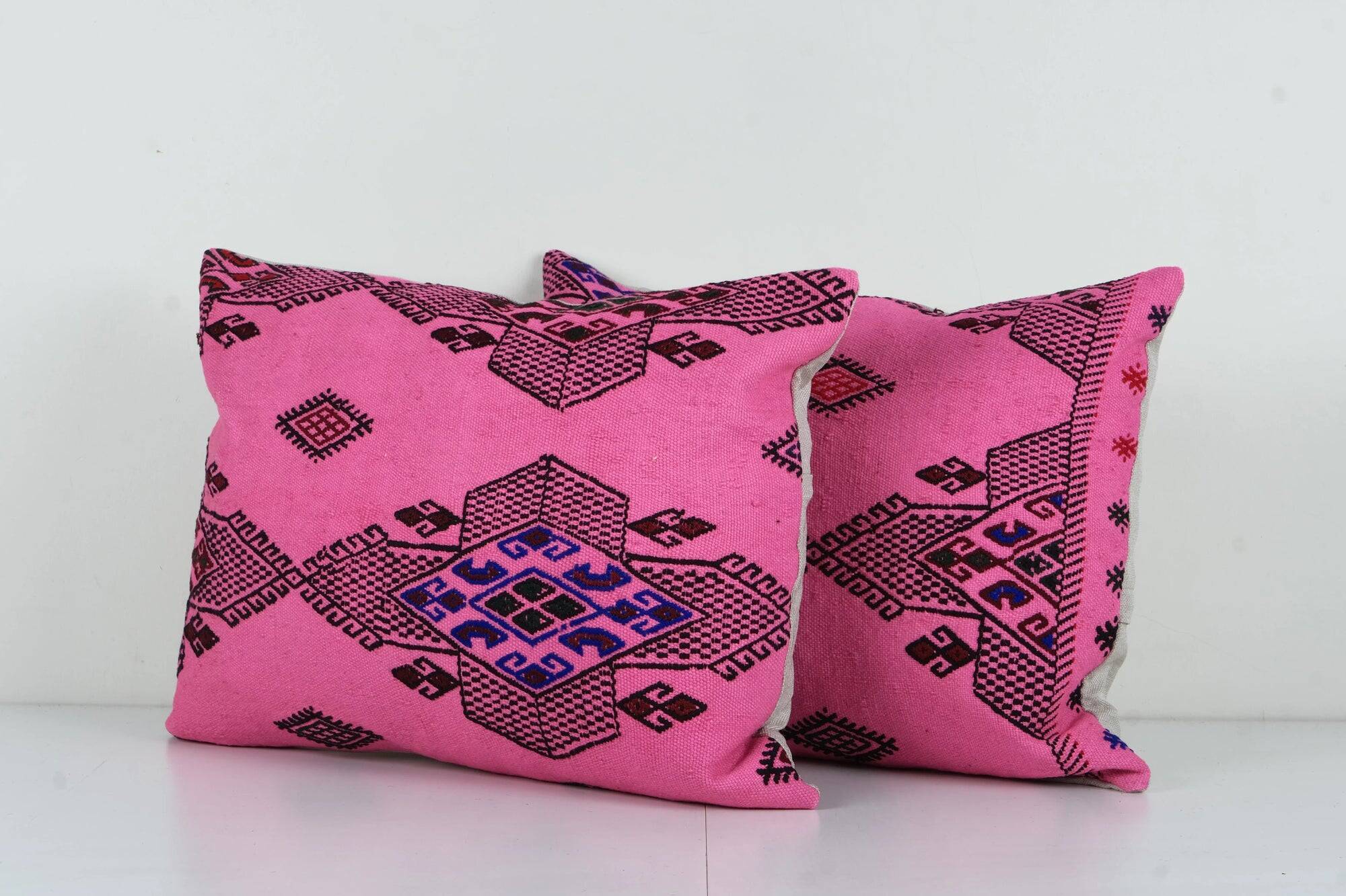 Set of 2 vintage kilim cushion covers 41x61 cm