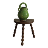 Old ceramic enamelled pitcher vase