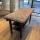 Industrial style creator table in bricks and metal on wheels.