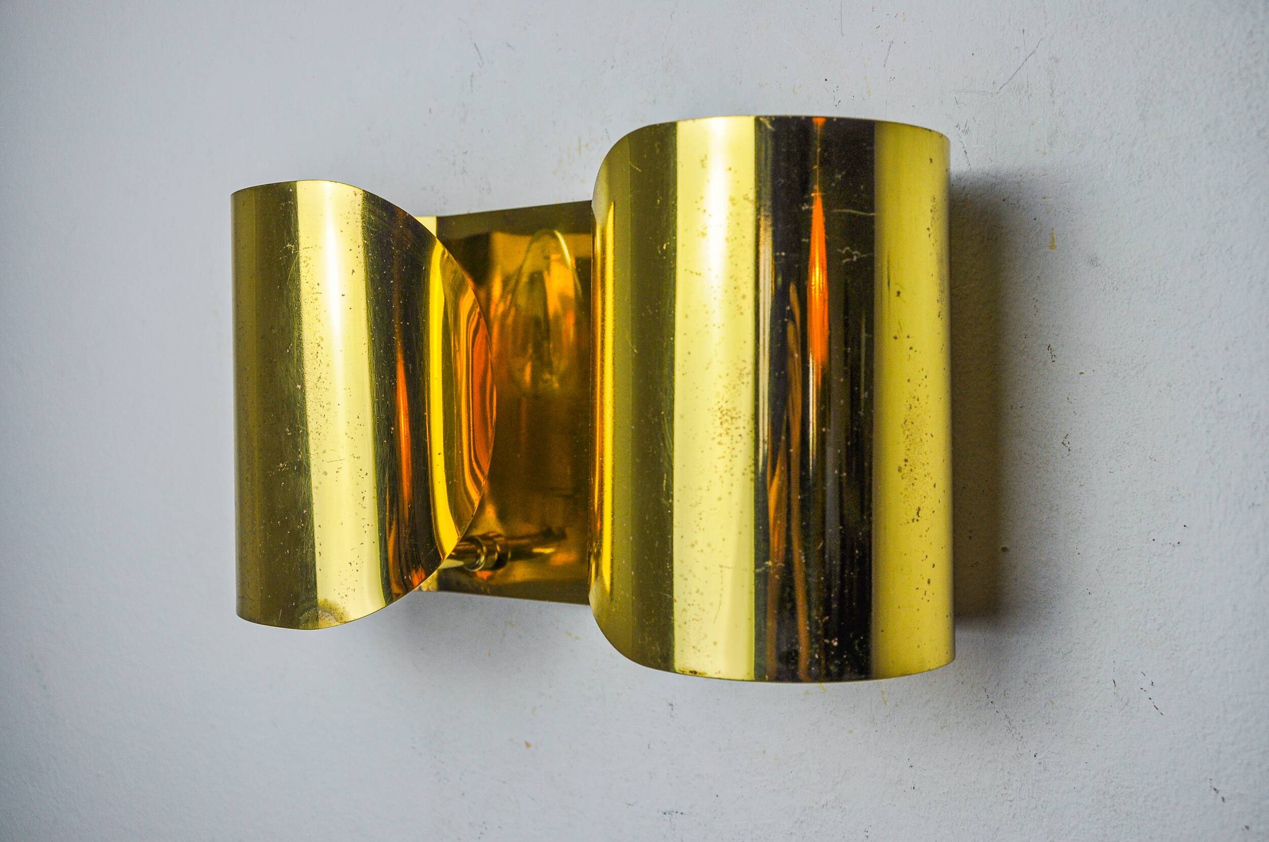 “Foglios” wall lamp in brass, Italy, 1970